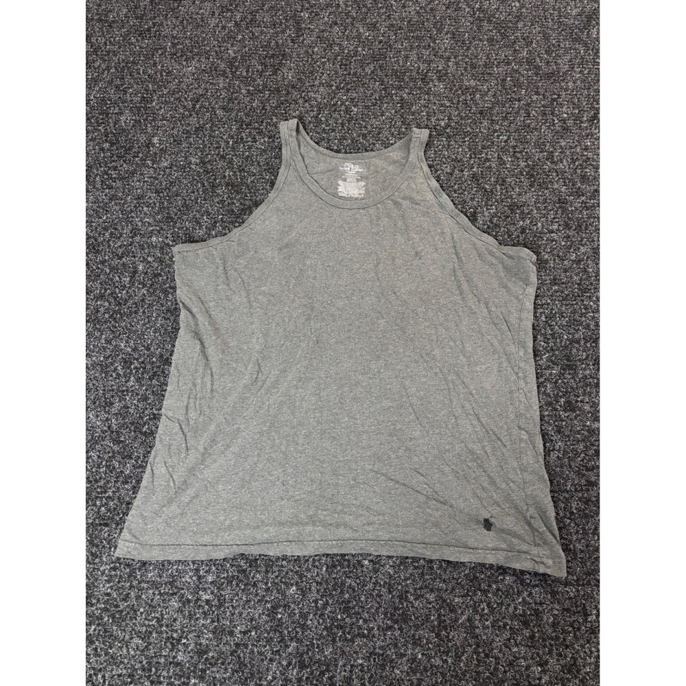 Polo Ralph Lauren Mens Tank Top Large Gray Sleeveless Pony Logo Cotton Blend